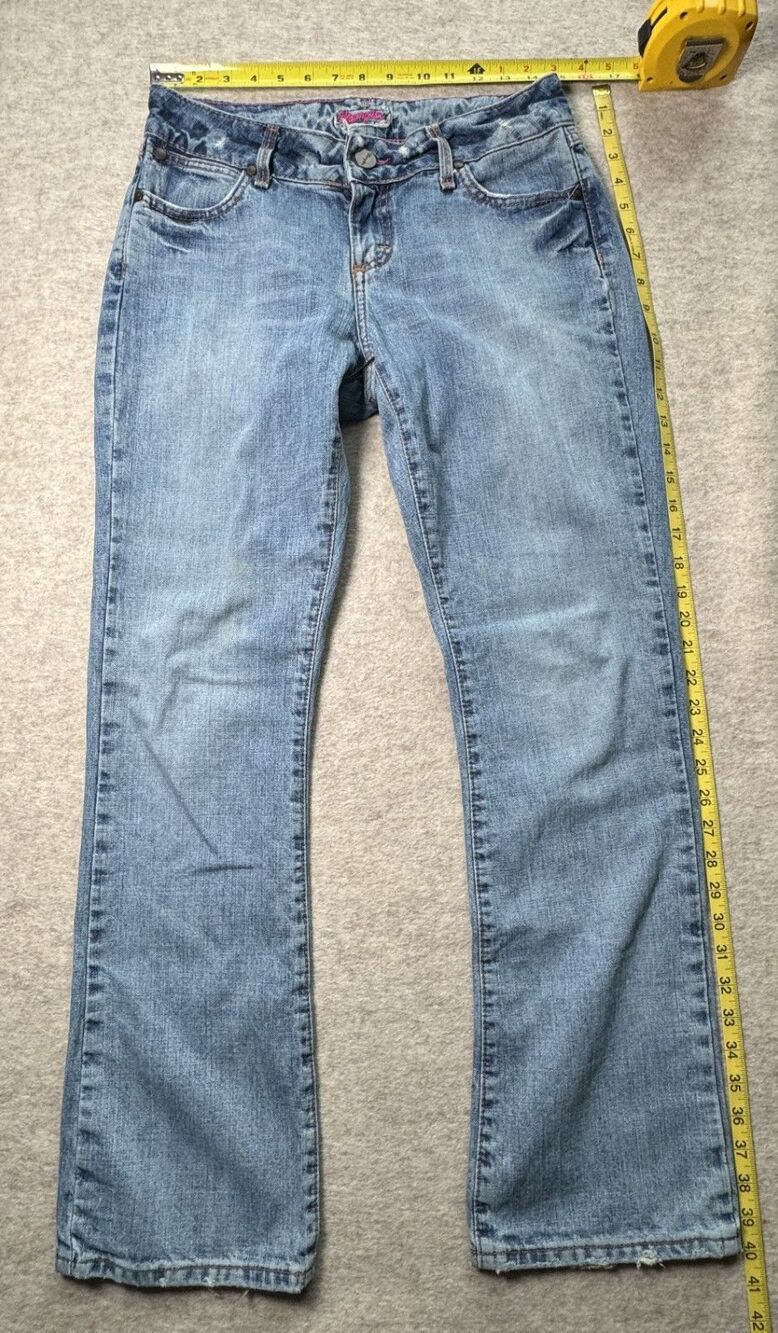 Wrangler Vintage Pink Label Bootcut Jeans Women 7/8x32 Med Wash 100% Cotton Y2K - Picture 10 of 12
